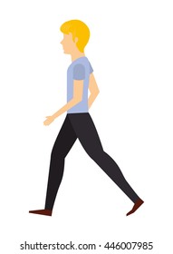 young man walking isolated icon design, vector illustration  graphic 