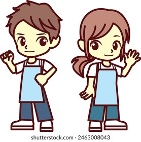 young man wearing an apron