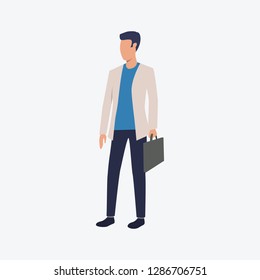 Young man wearing casual style. Young man, office, meeting. Can be used for topics like  business, working, communication