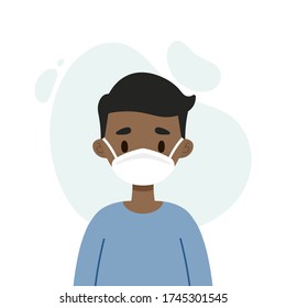 Young man wearing a face mask