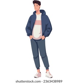 junger Mann mit Jacke einzeln