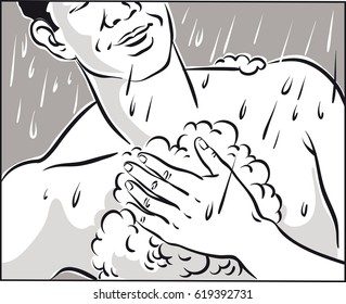 Young man, while you wash in the shower.