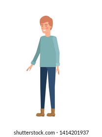 young man in white background avatar character