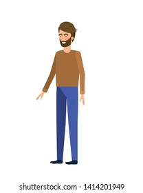 young man in white background avatar character