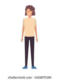 young man in white background avatar character