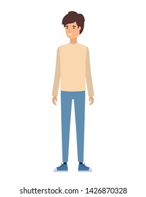 young man in white background avatar character