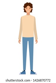 young man in white background avatar character