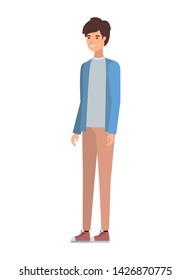 young man in white background avatar character