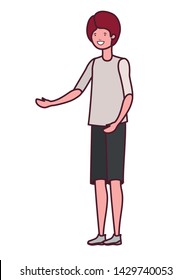 young man in white background avatar character