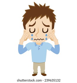 young man who cries