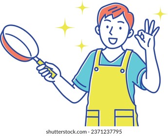 A young man who is motivated to cook