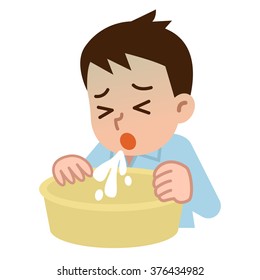 Young man who vomits