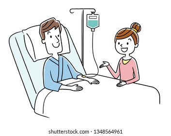 Young man and wife being hospitalized