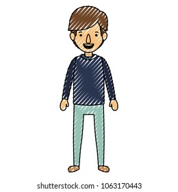 young man with winter clothes