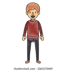 young man with winter clothes