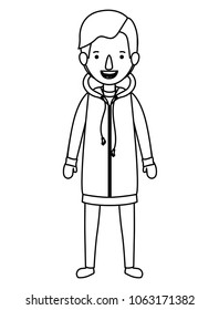 young man with winter clothes