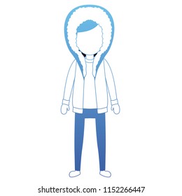 young man with winter clothes