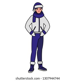 young man with winter clothes