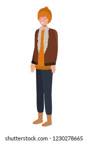 young man with winter clothes avatar character