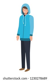 young man with winter clothes avatar character