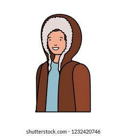 young man with winter clothes avatar character