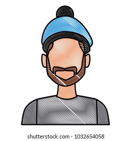 Young man with winter hat