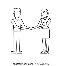 Young man and woman black and white