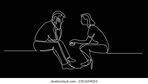 young man and woman talking having conversation