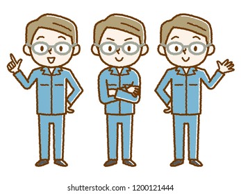 Hombre joven con ropa de trabajo
