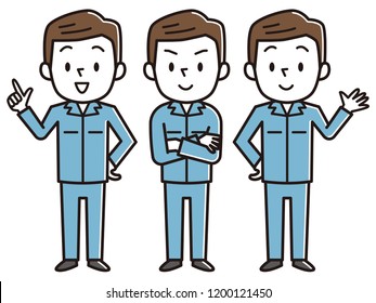 Young man with work clothes