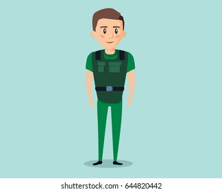 Young man or worker in form cloth