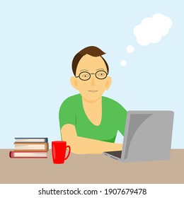 young man at working place