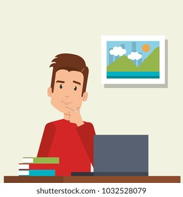 young man in workplace