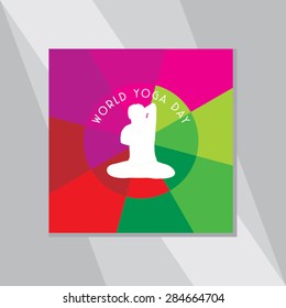 young man yoga pose over colorful background
