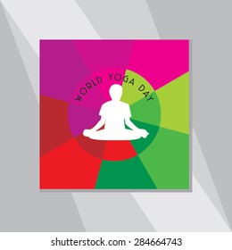 young man yoga pose over colorful background