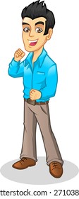 Young Manager Wearing Casual Business Attire Vector Cartoon