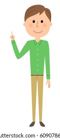 Young man,Finger pointing