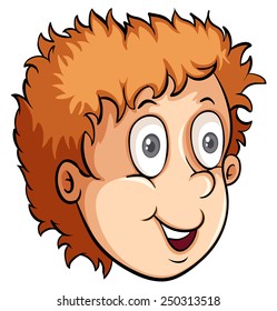 A young man's facial expression on a white background