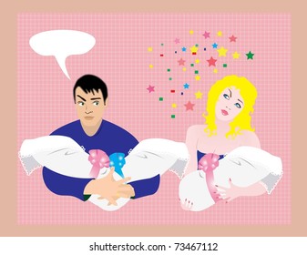 Young married couple with children