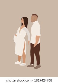 Young married couple husband pregnant wife