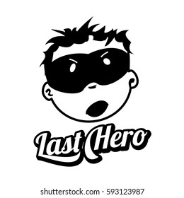 Young masked superhero face expression, cartoon vector illustrations isolated on white background. Handsome boy emoji face icons, human expressions, male avatars with different emotions