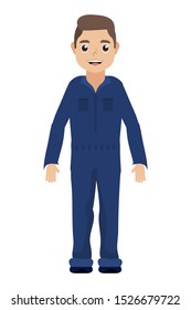 young mechanic worker avatar character vector illustration design