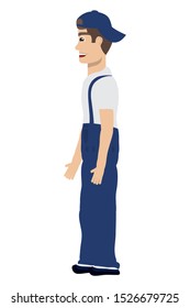 young mechanic worker avatar character vector illustration design