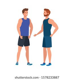 young men athlete avatar character vector illustration design