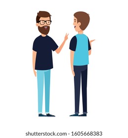 young men avatar character icon vector illustration design