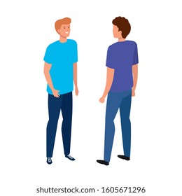 young men avatar character icon vector illustration design