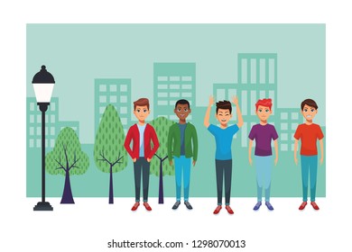 young men body cartoon