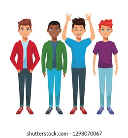 young men body cartoon