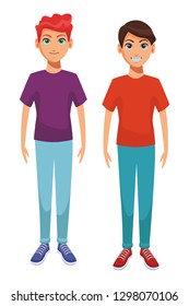 young men body cartoon