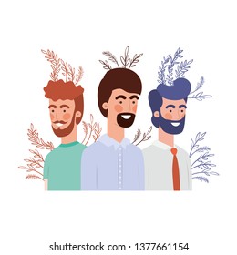 young men with branch with leaf character